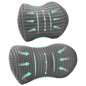 vidaXL Hovedpude med pude Indstillelig 2 pcs Gr&aring; 4D Mesh