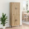 vidaXL Highboard Artisan Egetr&aelig; 69,5 x 34 x 180 cm Konstrueret tr&aelig;