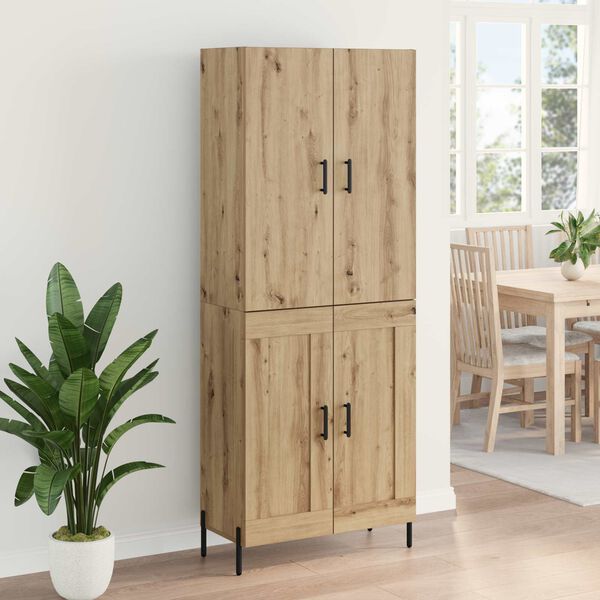 vidaXL Highboard Artisan Egetr&aelig; 69,5 x 34 x 180 cm Konstrueret tr&aelig;