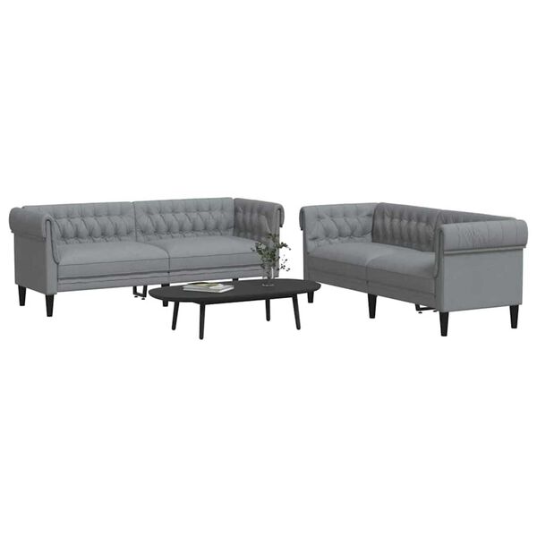 vidaXL Stue Sofa 2 pcs Lysegr&aring; Stof