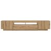 vidaXL tv-bord med LED-lys 200x35x40 cm konstrueret tr&aelig; kunsteg