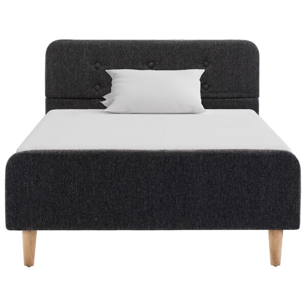 vidaXL sengestel 90x200 cm hessian m&oslash;rkegr&aring;