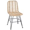 vidaXL Spisestuestol 2 pcs Naturfarvet 44 x 47 x 85 cm Rattan og Jern