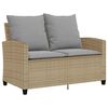 vidaXL 2-personers sofa med hynder og bord polyrattan beige
