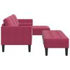 vidaXL Sofa S&aelig;t med pude 2 pcs Vinr&oslash;d Polyester