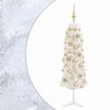 vidaXL Kunstigt slankt juletr&aelig; med julekugle 120 cm 150 LED'er