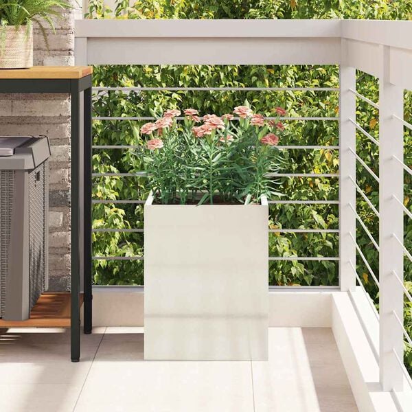 vidaXL Have Blomsterkrukke Sølv Galvaniseret stål