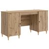 vidaXL Bord med hylde Artisan-eg 142,5 x 50 x 75 cm Konstrueret tr&aelig;