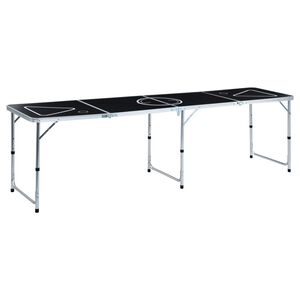 vidaXL foldbart beer pong-bord 240 cm sort