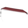 vidaXL markise med LED-lys 500x350 cm automatisk betjening bordeaux