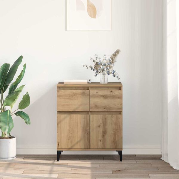 vidaXL Sideboard Artisan Egetr&aelig; 60 x 35 x 70 cm Ingeni&oslash;rt tr&aelig; og jern