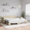 vidaXL daybed med udtr&aelig;k 100x200 cm stof cremefarvet