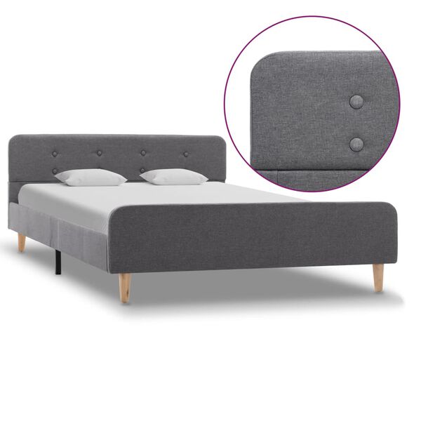 vidaXL sengestel 120 x 200 cm stof lysegr&aring;