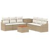 vidaXL Sofa S&aelig;t 8 stk. Beige og cremehvid Poly Rattan og St&aring;l