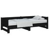 vidaXL daybed med udtr&aelig;k 2x(80x200) cm massivt fyrretr&aelig; sort