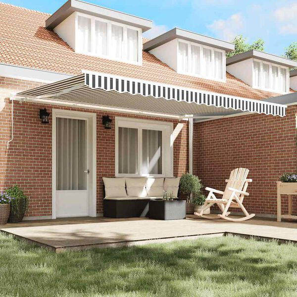 vidaXL markise 450x300 cm manuel betjening antracitgr&aring; og hvid