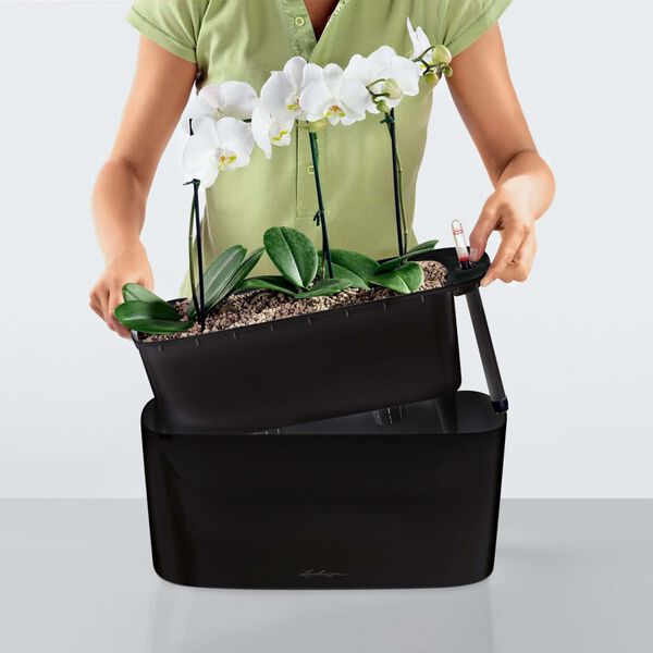 LECHUZA plantekasse Delta 20 ALL-IN-ONE metallisk kul 15563