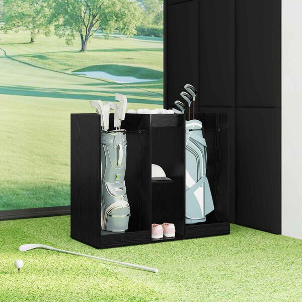 vidaXL Golf Skab Ensfarvet Sort eg 102 x 45 x 85,5 cm