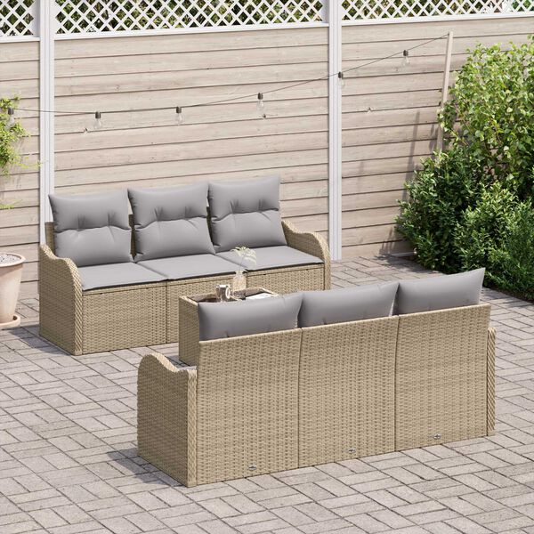 vidaXL Havesofa S&aelig;t Beige 55 x 55 x 37 cm polyrattan