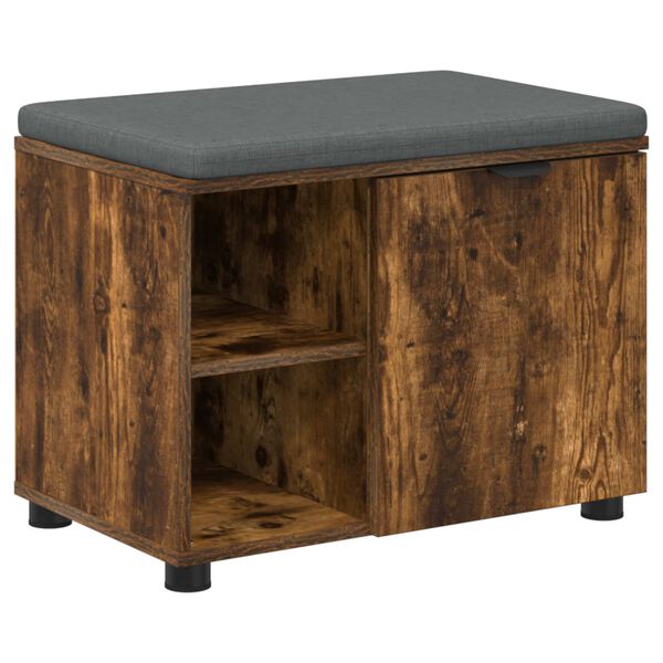 vidaXL Hallb&aelig;nk med pude Ensfarvet R&oslash;get eg 60 x 38 x 46 cm