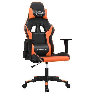 vidaXL gamingstol m. massagefunktion kunstl&aelig;der sort og orange