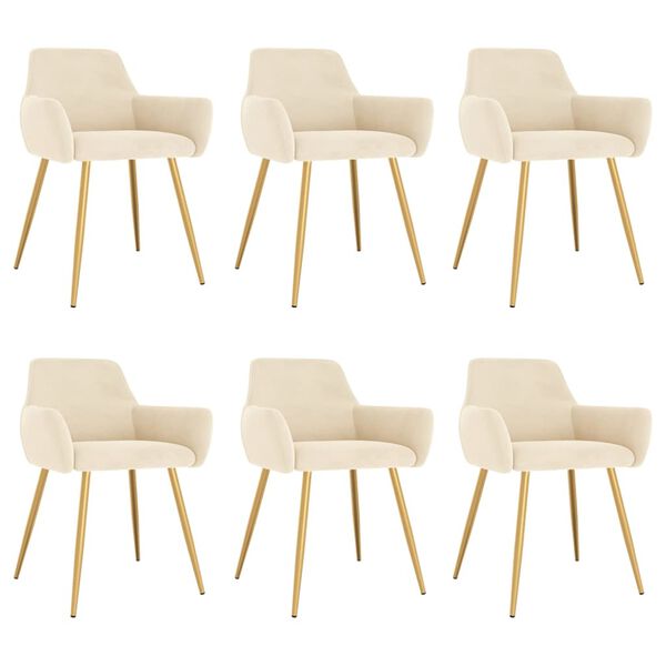 vidaXL spisebordsstole 6 stk. fl&oslash;jl cremefarvet