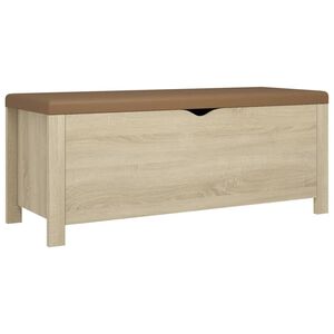 vidaXL opbevaringskasse m. hynde 105x40x45cm konstrueret tr&aelig; sonoma-eg