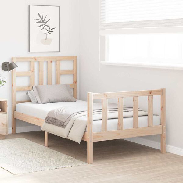 vidaXL sengeramme uden madras 90x200 cm massivt fyrretr&aelig;