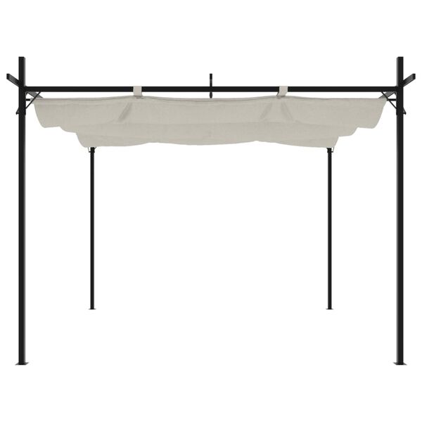 vidaXL pergola med sammenrulleligt tag 295x292x230 cm cremefarvet
