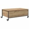 vidaXL Sofabord Artisan Egetr&aelig; 91 x 55 x 32 cm Konstrueret tr&aelig;