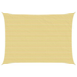 vidaXL Solsejl Gul og Hvid 5 x 8 m HDPE