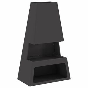 vidaXL Ildsk&aring;l Sort 60 x 35 x 100 cm Cortenst&aring;l