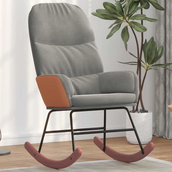 vidaXL gyngestol fl&oslash;jl lysegr&aring;