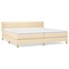 vidaXL kontinentalseng med madras 200x200 cm stof cremefarvet