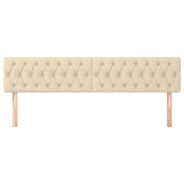 vidaXL sengegavle 2 stk. 90x7x78/88 cm stof cremefarvet