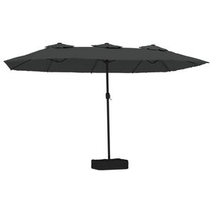vidaXL parasol m. dobbelt parasoldug 449x265 cm antracitgr&aring;