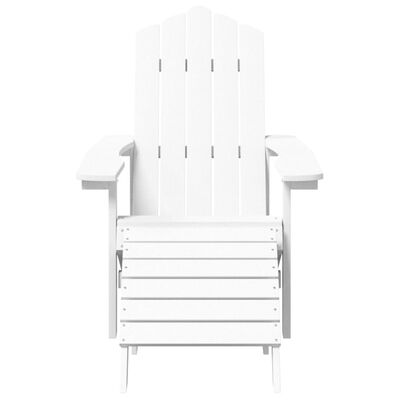 vidaXL Adirondack-stol med fodskammel og bord HDPE hvid