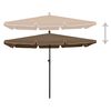 vidaXL parasol med stang 210x140 cm gråbrun