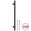 vidaXL skabsh&aring;ndtag 20 stk. 224 mm rustfrit st&aring;l sort