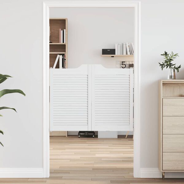 vidaXL svingdøre 2-par 80x100 cm lameldesign hvid