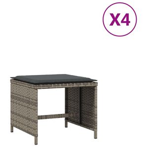 vidaXL haveskamler 4 stk. med hynder 41x41x36 cm polyrattan gr&aring;