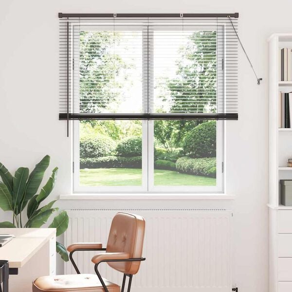 vidaXL Vindues Blind med gardiner Sort Aluminium