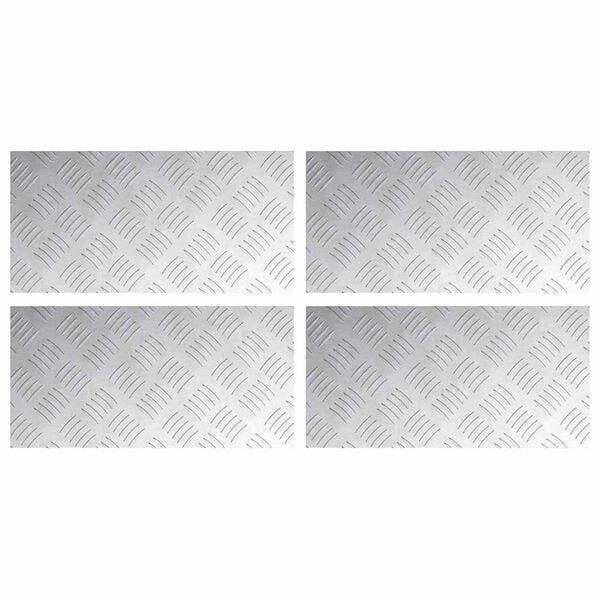 vidaXL Trappe Tread Rektangul&aelig;r 4 pcs S&oslash;lv 40 x 20 cm Aluminium