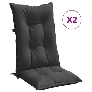 vidaXL stolehynder med h&oslash;j ryg 2 stk. 120x50x7 cm stof antracitgr&aring;
