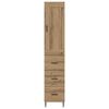 vidaXL Highboard Artisan Egetr&aelig; 34,5 x 34 x 180 cm Konstrueret tr&aelig;
