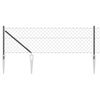 vidaXL K&aelig;dehegn med pigge 10 x 0,4 m PVC-belagt st&aring;l Gr&aring; Mesh