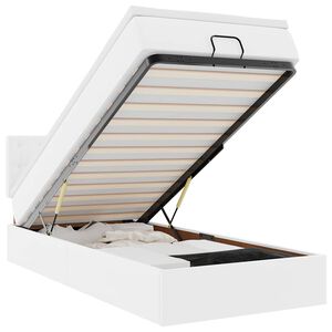 vidaXL osmannisk seng med madras 90x200 cm kunstl&aelig;der hvid