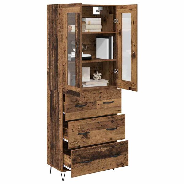 vidaXL Highboard Gammelt tr&aelig; 69,5 x 34 x 90 cm Konstrueret tr&aelig;