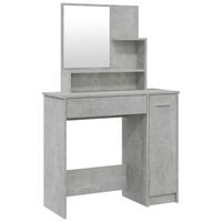 vidaXL makeupbord med spejl 86,5x35x136 cm betongrå