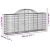 vidaXL buede gabionkurve 5 stk. 200x30x80/100 cm galvaniseret jern